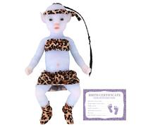 YEEFAIRY Poupée en Silicone Style Aviytahr 31 cm Bébé Fille Yeux Ouverts Accessoires de Scène Vivants Poupées Thérapeutiques d'Healing Émotionnel Compagnie Thérapeutique (Bleu Ciel, avec Cheveux)