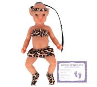 YEEFAIRY Poupée en Silicone Style Aviytahr 31 cm Bébé Fille Yeux Ouverts Accessoires de Scène Vivants Poupées Thérapeutiques d'Healing Émotionnel Compagnie Thérapeutique (Peau Bronzé, avec Cheveux)