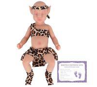 YEEFAIRY Poupée en Silicone Style Aviytahr 31 cm Bébé Garçon Yeux Fermés Accessoires de Scène Vivants Poupées Thérapeutiques d'Healing Émotionnel Compagnie Thérapeutique (Peau Beige, sans Cheveux)