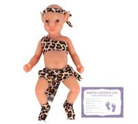 YEEFAIRY Poupée en Silicone Style Aviytahr 31 cm Bébé Garçon Yeux Ouverts Accessoires de Scène Vivants Poupées Thérapeutiques d'Healing Émotionnel Compagnie Thérapeutique (Peau Bronzé, sans Cheveux)