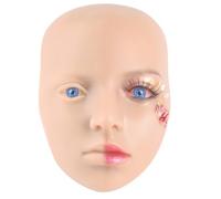Yeefairy Visage de Maquillage en Silicone Faux Pratiquez Panneau Visage Mannequin et 2 Paires Oculaires Réalistes Tete Maquiller Réutilisable pour Tatouage Beauté Débutant Professionnel (Peau Claire)