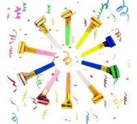 Yeefunjoy 10 Pièces Souffleur de Fête Multicolore, Jouet de Sifflet de Corne, Sifflets Utiliser pour Cotillons Anniversaire Souffleur de Fête Cadeaux d'anniversaire Halloween pour Enfants