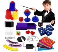 Yeefunjoy 11Pièce Kit de Magie, 60+ Coffret Enfant Magie Jeux pour Débutant Jeu de Rôle, Accessoires pour Tours de Magie Cadeau d'anniversaire de Noël pour Enfants 6 7 8 9 10 11 12 Ans
