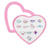 Yeefunjoy 12 Pièces Bagues pour Filles, Licorne Bagues Princesse avec Boîte Ensemble de Bijoux en Résine Anneau Réglables, Princesse Kit Bijoux Semblant de Jouer Cartoon Habiller Anneaux Cadeau Fille