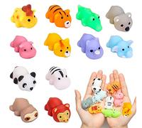 Yeefunjoy 12Pcs Mignon Squeeze Animaux Animal Mochi Toys, Mini Doux Squeeze Anti-Stress Jouets pour Adultes et Enfants Fête d'anniversaire Oeufs De Pâques Remplisseurs Goodie Sac Stuffers
