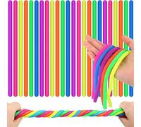 Yeefunjoy 24 Pièces Jouets À Cordes Extensibles en 6 Couleurs Jouet sensoriel Extensible, s'étirent de 20 cm à 2.4 m,Jouets Fidget pour Les Enfants et Les Adultes avec Anti-Stress ADD TDAH TOC