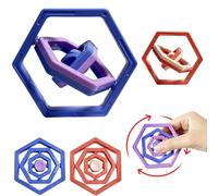 Yeefunjoy 2PCS Fidget Toy, Jouet de Doigt Fidget à Main 3D, Hand Tri Finger Gyro Toy, Infinite Fidget Toys Jouets Cadeaux d'anniversaire pour Adultes et Enfants Soulagement Stress Anxiété