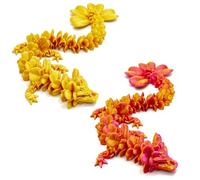 Yeefunjoy 2Pièce Dragon Imprimé en 3D, Dragon en Cristal Réaliste Fantastique Articulé de Cristal Figurine de Fidget Toy Jouet Idée Cadeau Unique Décoration d'Intérieur Maison Voitures Enfant