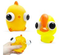 Yeefunjoy 2Pièces Squeeze Jouet, Poussin Canard Popping Out Eyes Squeeze Toys, Squeeze Balle Jouets Anti-Stress pour Adulte et Enfant Pop Up Animaux Jouet Panier de Pâques Cadeau d'anniversaire