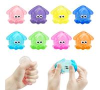 Yeefunjoy 4pcs Anti Stress Mochi Squishy Jouet, Calmar Squeeze Fidget Toy Set, Stress Relief Soft Sensorielle Jouets Réduit l'anxiété Party Bags Fillers Christmas Birthday Gifts pour Enfants Adultes