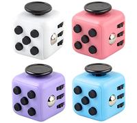 Yeefunjoy 4Pcs Cube Anti-Stress, Décompression Jouet Cube avec 6 modules apaisants, Anti-anxiété Stress Cube Toy pour Enfants et Adultes