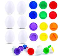 Yeefunjoy 6 Pièces Œufs Assortis Couleur et Forme Reconnaissance, Jouet Montessori Puzzle Oeufs, Trieur Ensemble Éducatifs Jouet , Jeu Enfant Bingo Voyage Pâques Motifs Pâques Cadeaux d'anniversaire
