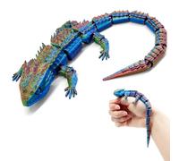 Yeefunjoy Imprimé en 3D Lézard Dragon, Figurine Dragon de Cristal Articulé Décoration du Bureau et Maison Articulations Flexibles Jouet Anti-Stress Easter Basket StuffersVoitures (Rouge-Vert -Bleu)