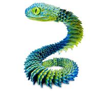 Yeefunjoy Jouet de Serpent Imprimé 3D, Serpents Réalistes Snake Imprimé 3D Faux Serpents Jouets de Serpent Conjoint Flexible Fidget Toys pour Adultes Easter Basket StuffersVoitures Domicile Décor