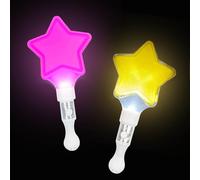 Yeefunjoy Lot de 2 bâtons à LED, Accessoires de Fête, Bâtons Lumineux LED étoile, Baguette Lumineuse Fluorescente, Bâtons LED pour Mariages, Fêtes d'anniversaire, Halloween, Noël, Concerts Cadeaux