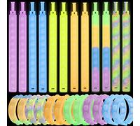 Yeefunjoy Lot de 24 Jouets fluorescents Pop Bracelet Bubble Fidget Toy, Pop Bubble Fidget Jouet Anti-Stress, Fluorescent Push Pop Bracelet Bubble Fidget Toys Poppet Bracelet pour Enfants et Adultes