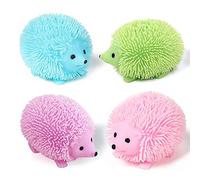 Yeefunjoy Lot de 4 Balles Anti-Stress, Lumineux Squishy Ball, Balle rebondissante Boule Antistress Balle, Jouet Hérisson Rougeoyant Sensorielle Boule à Presser Exercice des Doigts pour Enfants Adultes