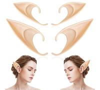 Yeefunjoy Oreille Elfe, 2 Paires Oreilles Longues et Courtes, Douces et Pointues, Anime Dress Up Accessoires de Maquillage Mascarade Oreille de Vampire Cosplay Halloween Fête de Noël Enfants Adultes