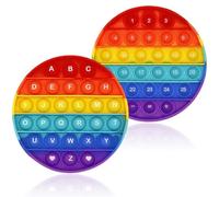 Yeefunjoy Pop It Fidget Toys, Popit Push Bubble Poppers Silicone de Première Couleur Arc en Ciel Jouet, Jouet Sensoriels Educatifs Lettre Maths Manette Jouet Anti-anxiété pour Enfant et Adulte