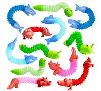 Yeefunjoy Pop Tubes Mini Jouets Sensoriels, 12 Pièces Jouets Sensoriels de Tuyau Extensible Multicolore Anti-Stress pour Enfants et Adultes, Cadeaux Anniversaire Anti-Stress Jouet Fidget Sensoriel