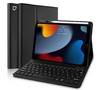 Yeegnar Clavier iPad 9 EME Generation, Coque Clavier Compatible avec iPad 9/8/ 7 ème Génération (Modèle: A2602, A2604), AZERTY (Disposition Française) (iPencil Non Inclus), Noir