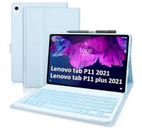 Yeegnar Clavier pour Lenovo Tab P11 Plus TB-J606/TB-J607 AZERTY Français Étui Clavier 11 Pouces Housse de Protection avec Bluetooth Détachable Clavier Bleu