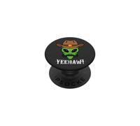 Yeehaw Alien Cowboy Moustache Shérif UFO Southern PopSockets PopGrip Adhésif