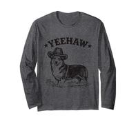 Yeehaw Corgi Cowboy Chapeau Western Style Chien Vintage Rétro Manche Longue