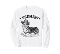 Yeehaw Corgi Cowboy Chapeau Western Style Chien Vintage Rétro Sweatshirt