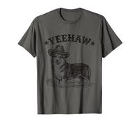 Yeehaw Corgi Cowboy Chapeau Western Style Chien Vintage Rétro T-Shirt