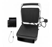 YEEJUAK Barbecue de contact pliable à 180° avec écran numérique LED, 7 programmes de cuisson, capteur de température, bac de récupération de graisse amovible, sans fumée pour steak, sandwich, barbecue