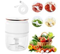 Yeelan Hachoir à oignon électrique, 300 ml, hachoir à oignons, rechargeable avec câble de charge, coupe-légumes pour viande, oignons, ail, légumes, fruits (blanc)