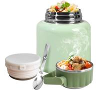 Yeelan Thermos Alimentaire Chaud, 900ml Boite Repas Isotherme, Acier Inoxydable Gobelet à CéRéAles à Emporter, Thermos Repas Bebe Avec CuillèRe Pliante Pour Soupes, Céréales, Ragoûts, Vert