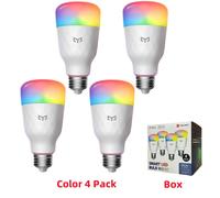 Yeelight-Ampoule LED intelligente W3,intensité variable,lumière blanche chaude,commande vocale pour Xiaomi Mi Home Google Home - Type Color 4 pack #B