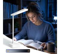 Yeelight lampe de bureau LED sans fil pour enfants, petite lampe de bureau blanche 5000K, gradation sans palier, USB-C, tête orientable 360°, pliable & portable, pour lire, apprendre & travailler