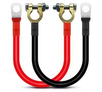 Yeeliv Lot de 2 câbles de batterie fiables 2 AWG 12 V 50 cm avec terminal à anneau M8 pour voiture, camion, moto, solaire, camping-car, marine, disponibles en 35 mm², connecteurs de borne de batterie