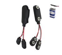 Yeeliv Lot de 2 connecteurs à clip de batterie 9 V, adaptateur de batterie PP3 vers PP9, connecteur de borne de batterie 9 V avec câble de type T pour radios à transistor vintage