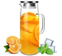 Yeelua - Pichet en verre, grande capacité de 1,5 l, carafe pour thé glacé, carafe d'eau chaude et froide, carafe à boissons, 1,927,8 g