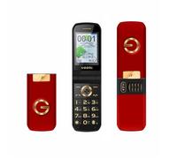 Yeemi G9000 2G Flip Phone 2,6 pouces FM MP3 Caméra unique Double carte Lampe de poche Feature Phone Rouge