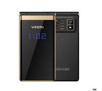 Yeemi M2-C 2G Réseau Flip Phone 2,8 pouces Double écran Grande Lettre MP3 Bluetooth Caméra Arrière 1800mAh Feature Phone Or