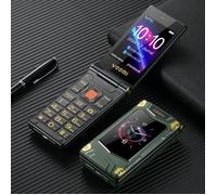 Yeemi M7+ 4G Téléphone IP 2,8 pouces Lampe de poche Radio FM Bluetooth Double SIM Flip Phone Vert