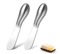 Yeenano Couteaux à Beurre,2 Pièces Couteau à Crème,Couteau à Tartiner à Beurre,Épandeur de Fromage en Acier Inoxydable,Couteaux à Tartiner Multifonctions,pour Couper ou Tartiner Beurre,Fromage