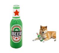 Yeenano Jouet en Peluche en Forme de Bouteille Bière,Jouet Interactif à Mâcher pour Chien,Peluche Résistante Chien Jouets à Couinement pour Petits,Moyens et Grands Chiens et Autres Animaux Compagnie