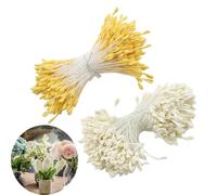 Yeenano Tige Fleur Artificielle,700 Pièces Étamine De Fleur Double Têtes,Cure Pipe,Feuilles De Poussière Simulées,pour Les Bouquets DIY pour Couples Et Les Bouquets Manuels Accessoires pour Enfants.
