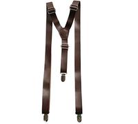 YEENI Vintage café café rustique brun brun foncé brun large pu bretelles en cuir pour hommes bretelles (Foncé)