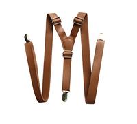 YEENI Vintage café café rustique brun brun foncé brun large pu bretelles en cuir pour hommes bretelles (Rouille brun)