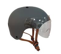 YEEP.ME - H.20 VISION - Casque Taille L/XL (57-60cm) pour vélo ou trottinette - Visière pivotante, Molette de réglage, Lanières ajustables et Intérieur détachable et lavable - Gris