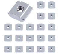 Yeepeo Lot de 20 écrous en T, rainure 6 - Type B, M5, ensemble d'écrous en T en acier au carbone, ensemble de rainures en T pour profilé en aluminium, série 20