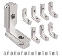 Yeepeo Lot de 8 raccords d'angle d'angle intérieur 3030 M6 en T - En aluminium - Rainure 8 T - 90 ° - En forme de L - En alliage de zinc - Avec vis - Équerre d'angle extérieur - Pour profilé en