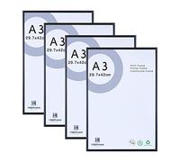 YEEPHAN Cadre photo A3 métal aluminium lot de 4 avec façade en Plastic glass pour montage mural,29.7x42cm cadre photo noir pour certificat poster décoration murale